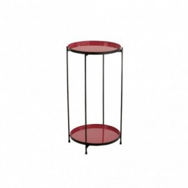 Table Gigogne Ronde Metal Laque Rouge
