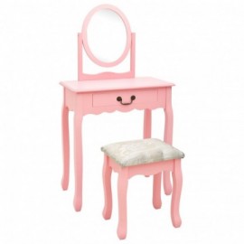 Coiffeuse et tabouret Rose...