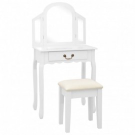 Coiffeuse et tabouret Blanc...