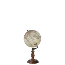 Globe Sur Pied Bois Beige/Brun