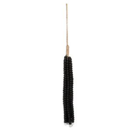 Pompon Perles En Bois Noir