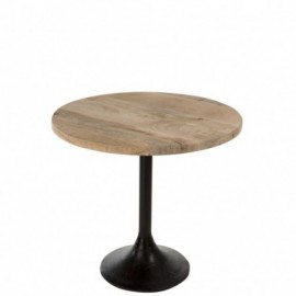 Table de bistrot ronde en bois et métal 65cm