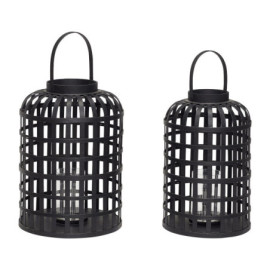 Grid Lanternes Noir Set De 2