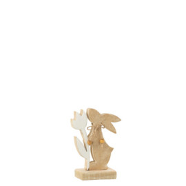 Lapin Fleur Bois Blanc Small