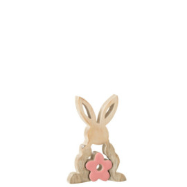 Lapin Fleur Milieu Bois...