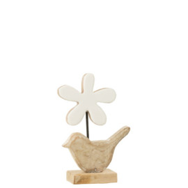 Oiseau Fleur Bois Blanc Small