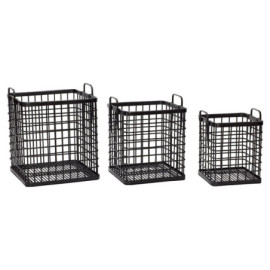 Square Paniers Noir Set De 3