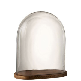 Cloche Ovale Bois/Verre...