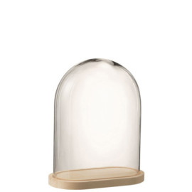 Cloche Ovale Bois/Verre...