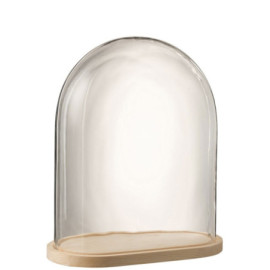 Cloche Ovale Bois/Verre...