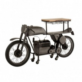 Bar immitation motocyclette en métal et en bois de manguier 200cm