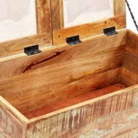 Banc De Rangement En Bois Massif Recycle De 80 Cm