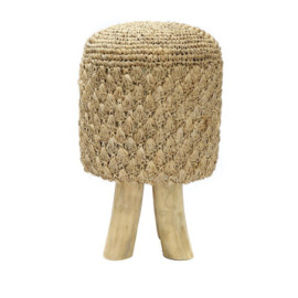 Tabouret Tressé En Raphia