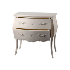 Commode 2 Tiroirs Blanc...