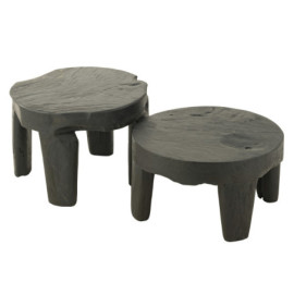 Tables Rondes Tek Noir Set...