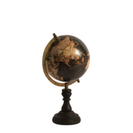 Mappemonde noire 15cm base...
