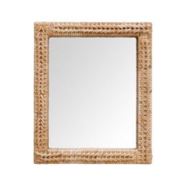 Petit miroir rotin tressé