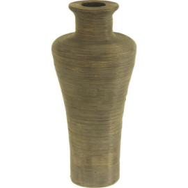 Vase en rotin patiné gris