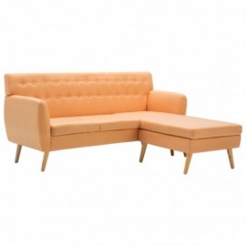 Canapé d'angle 3 places en tissu orange 171 x 138 x 81 cm