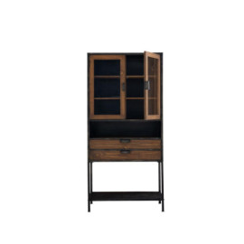 Armoire étagère pin et métal