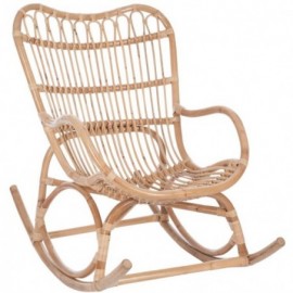 Chaise à bascule rotin couleur bois naturel
