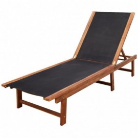 Chaise longue en acacia et...